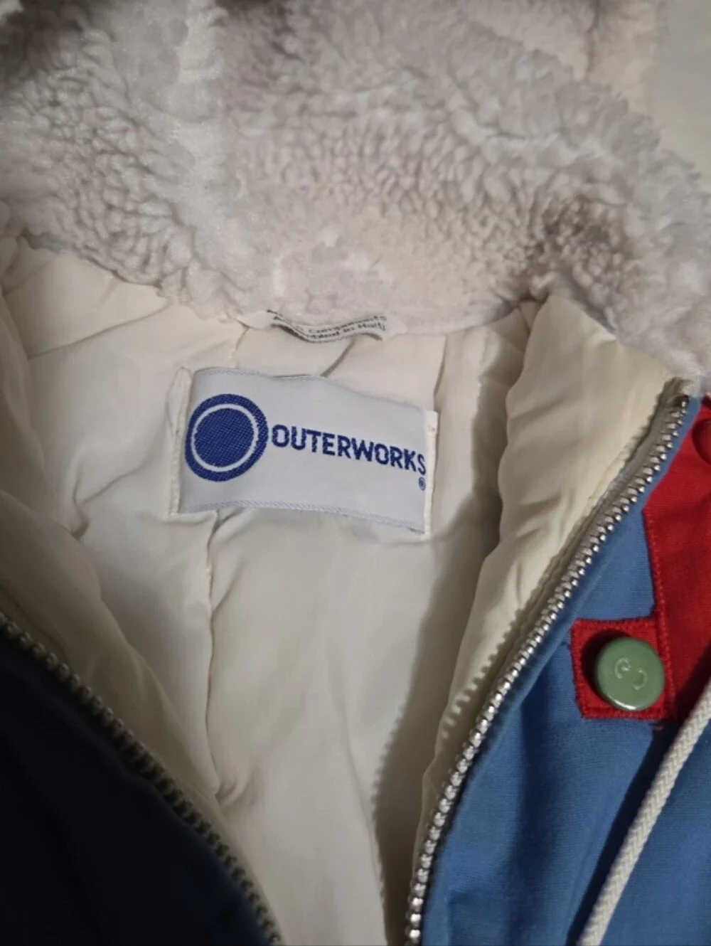 Outerworks vintage infant boy 12m blue car snow bib outfit #33
